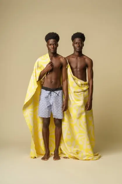 Flora Amarillo Toalla de Playa Grande