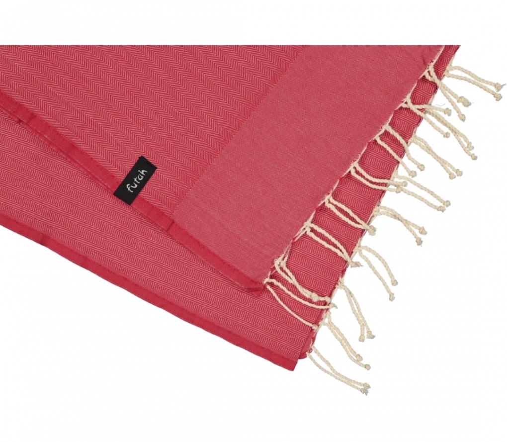 futah beach towels single Ericeira Single Towel Tango Red Detail
