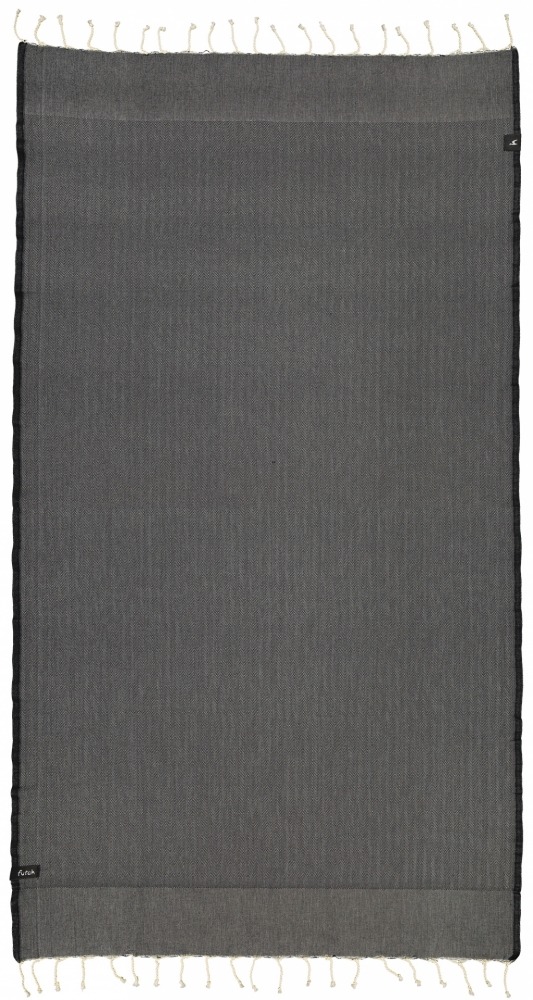 futah beach towels single Ericeira Single Towel Deep Black Front