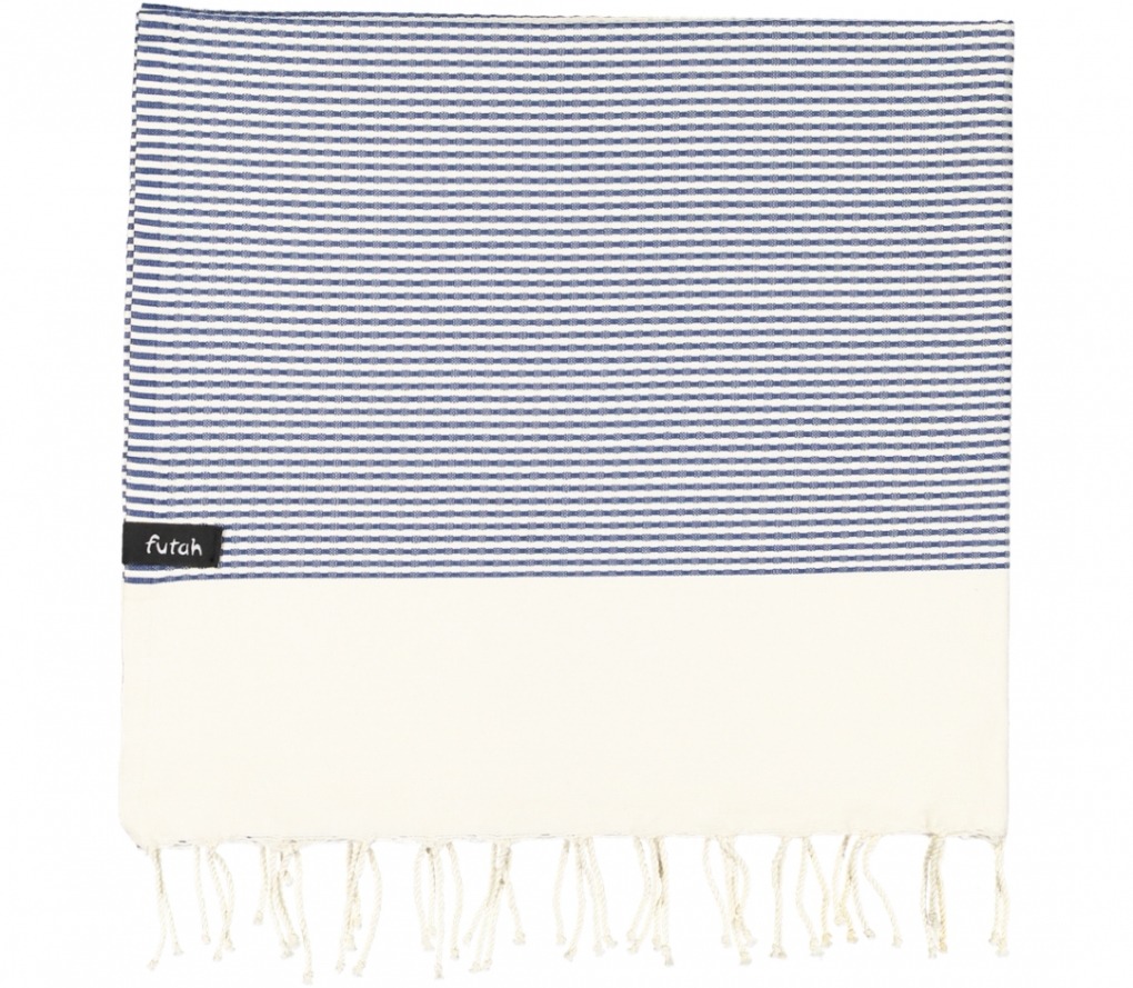 futah beach towels single Nazaré Single Towel Indigo Blue Folded_5600373061810_2
