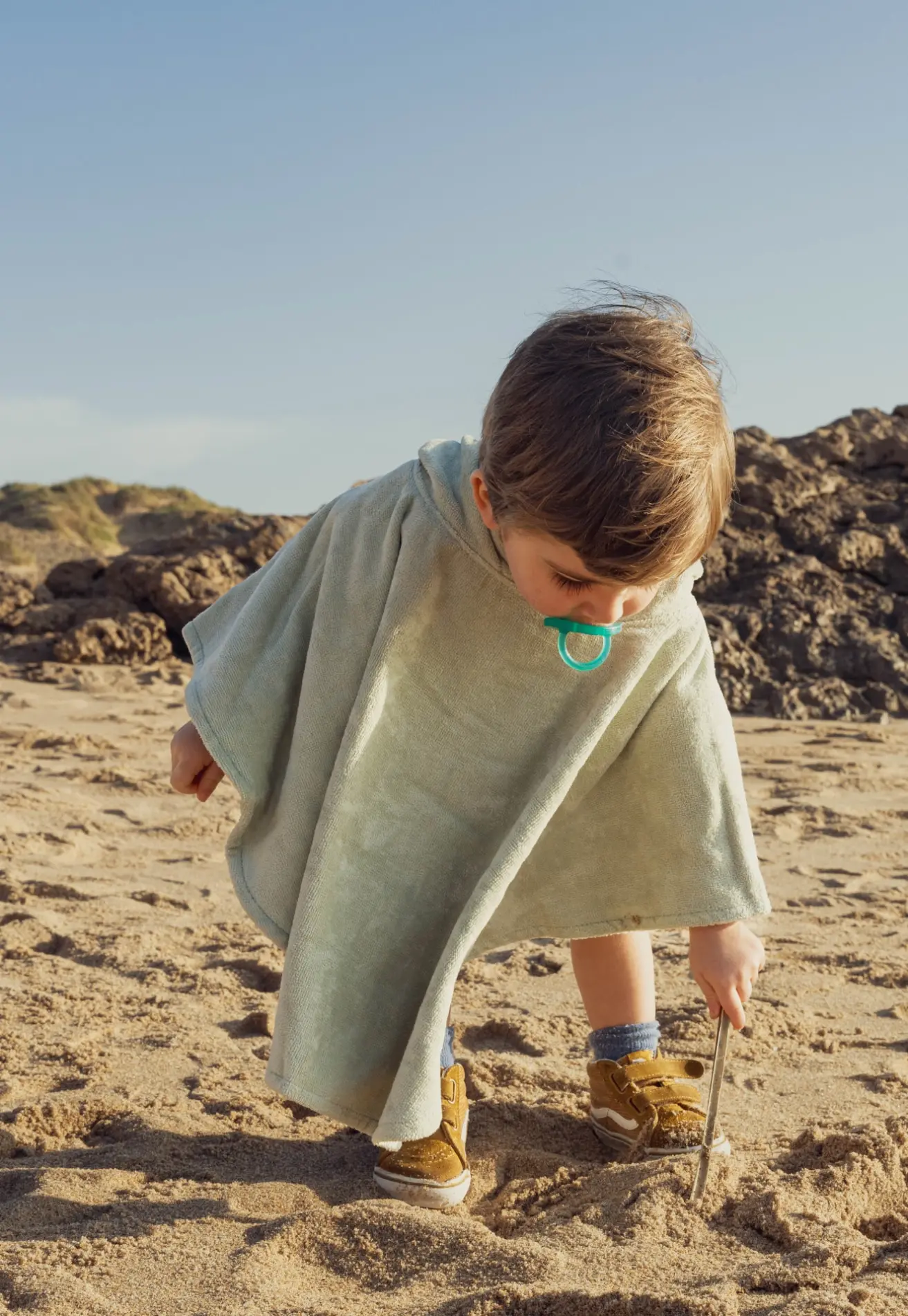 Futah - Ericeira Verde Poncho de Rizo Bebé (2)