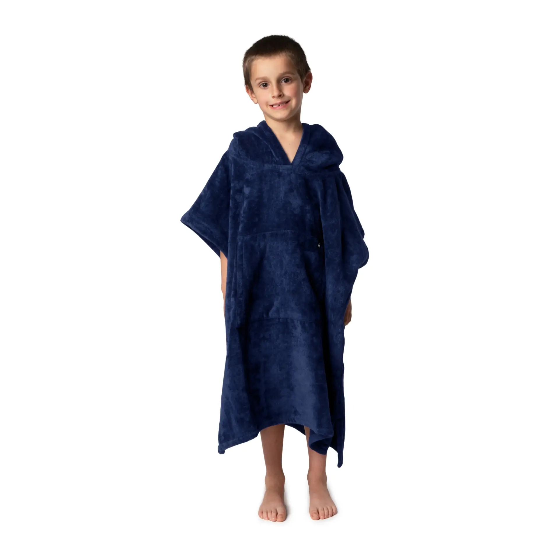 Futah - Ericeira Azul Marino Poncho de Rizo Niños (2)