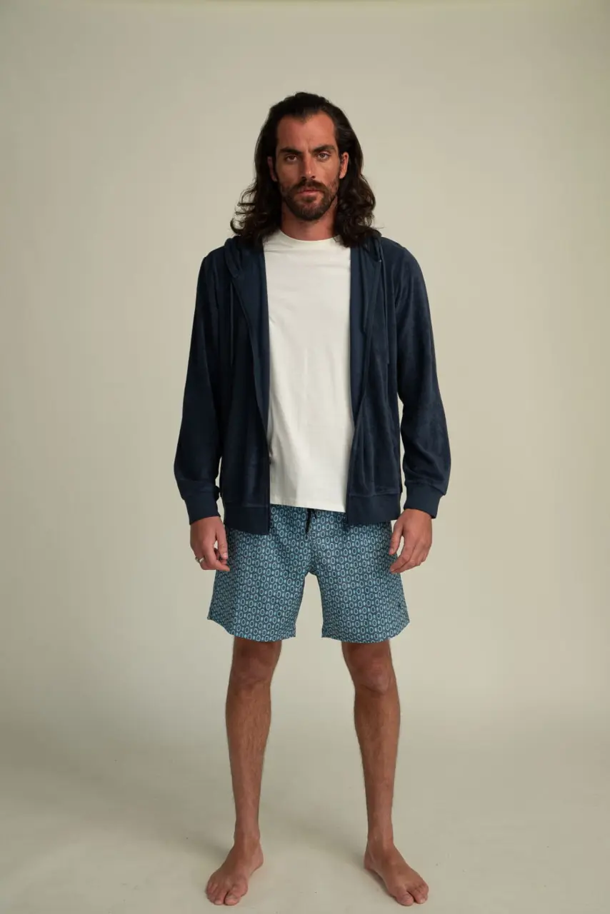 Futah - Sudadera con Capucha Terry Azul (1)