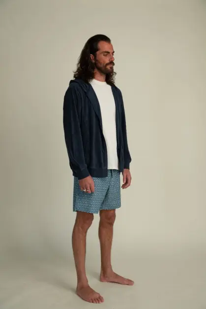 Sudadera con Capucha Terry Azul (2)