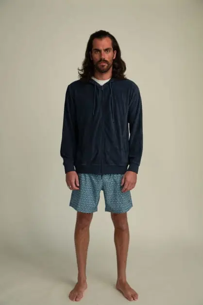 Sudadera con Capucha Terry Azul