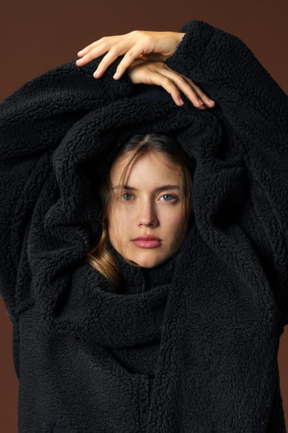 Chaqueta Sherpa Negro