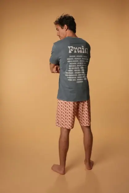 Camiseta de algodón orgánico gris mineral - Playa