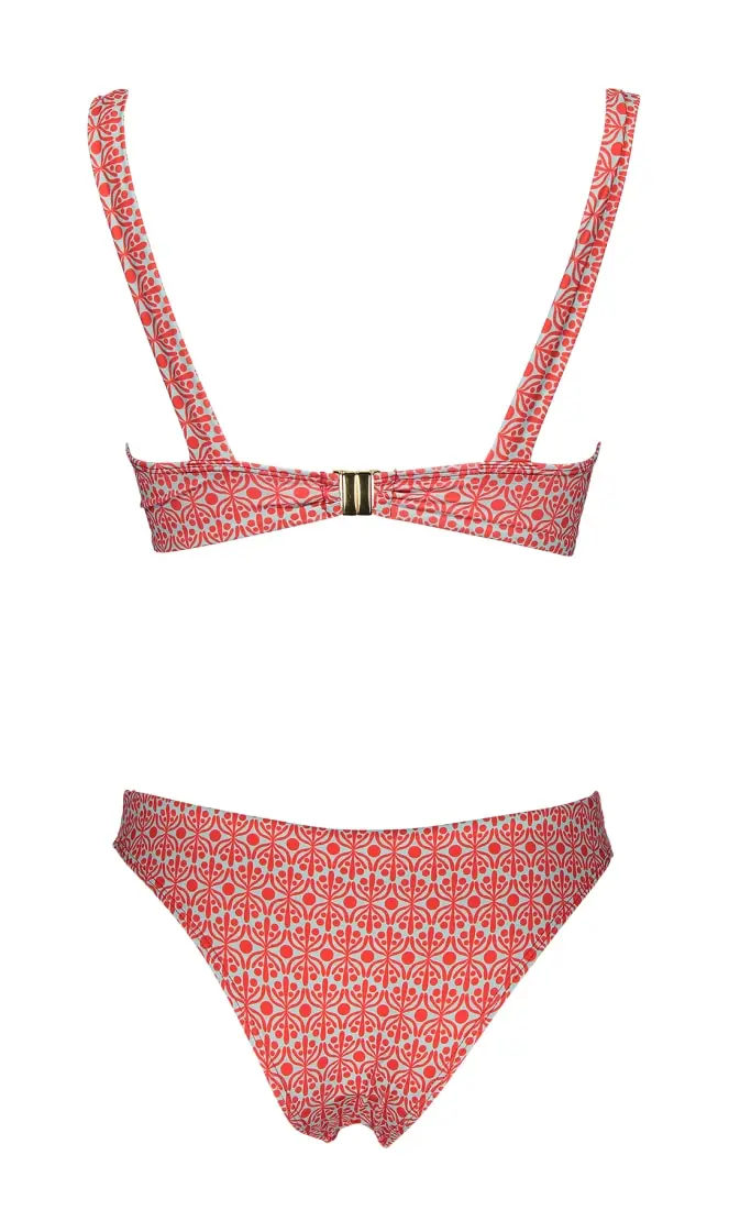 Futah - Flora Verde Aquatico & Coral Bikini Bralette (2)