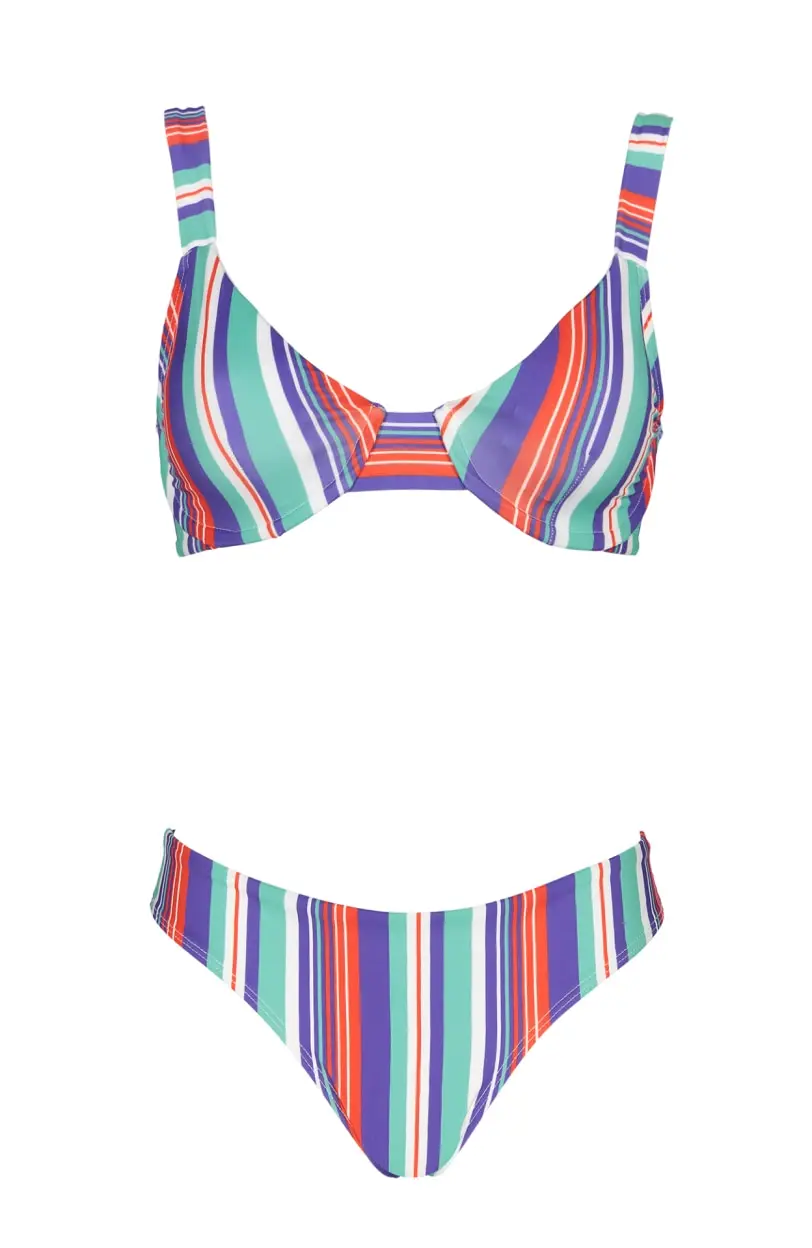 Futah - Papua Púrpura & Verde Bikini Bralette (2)