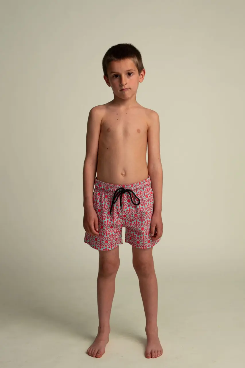 Futah - Flora Aquatic & Red Kids Swimshorts (1)