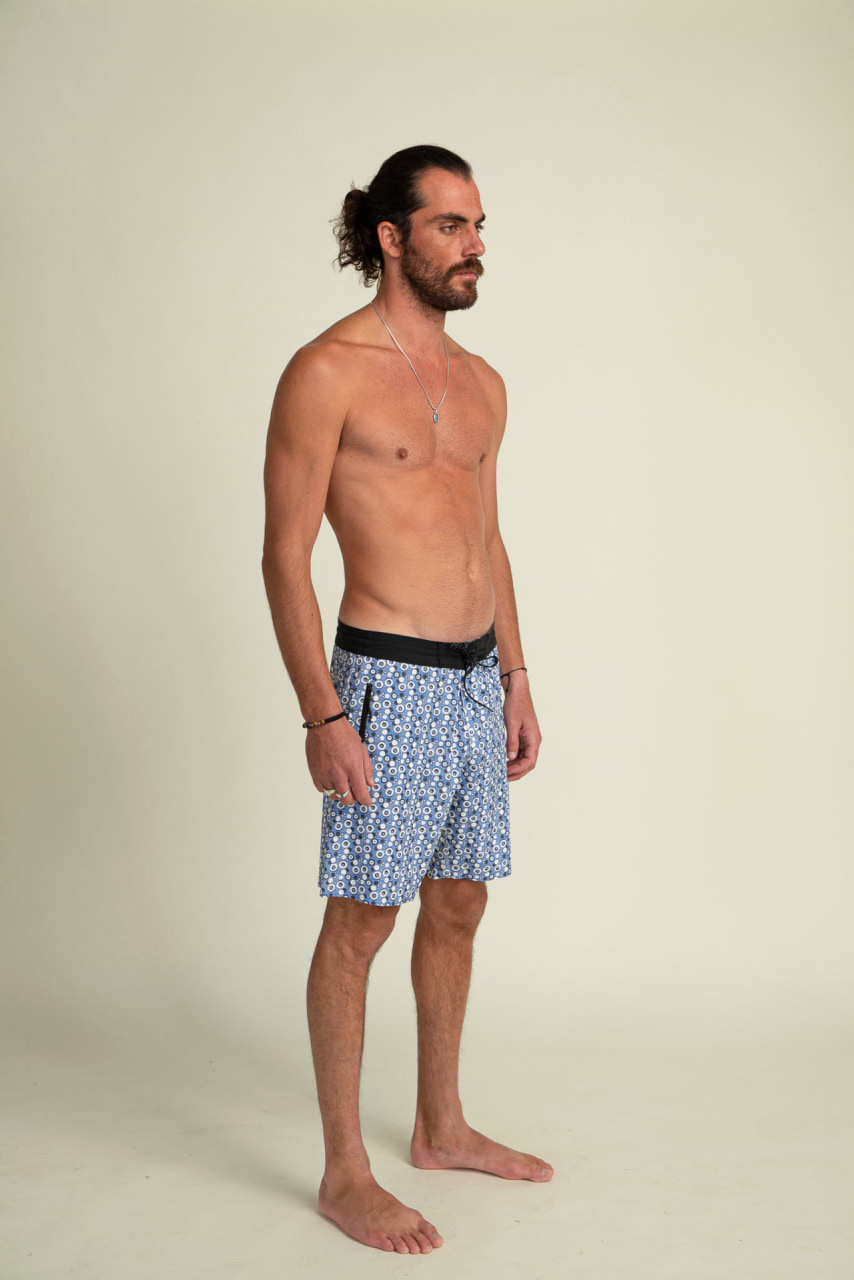Futah - Short de Baño Azul & Blanco Vortex (2)