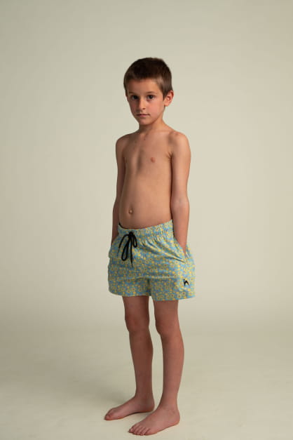 Futah Short Baño Niño Amarillo & Agua Vortex