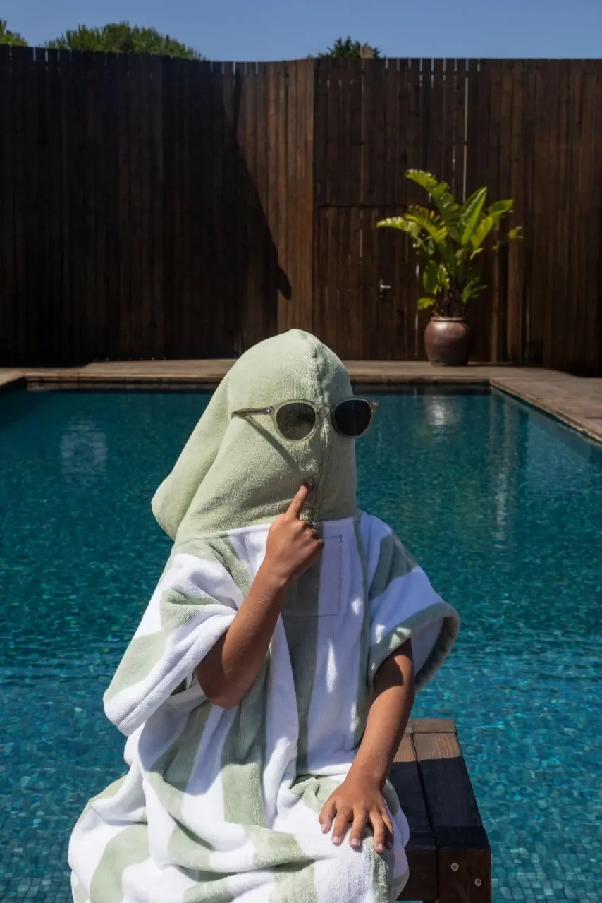 Futah - Bedu Verde Poncho de Rizo Niños (4)