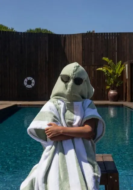 Bedu Verde Poncho de Rizo Niños (2)