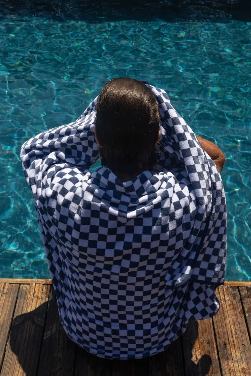 Futah - Ajedrez Azul Toalla de Rizo (2)