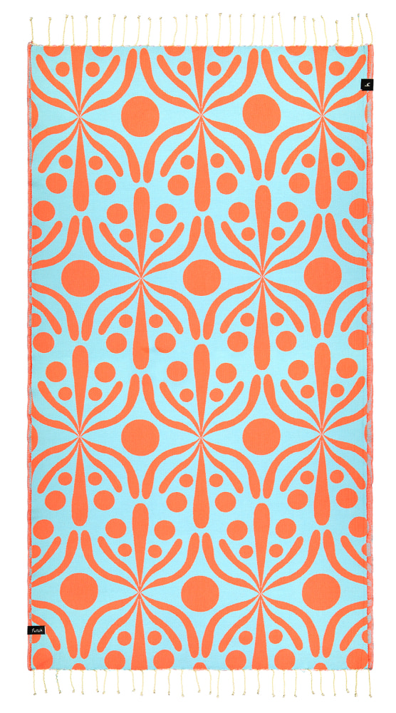 Futah - Flora Verde Aquatico & Coral Toalla de Playa (2)