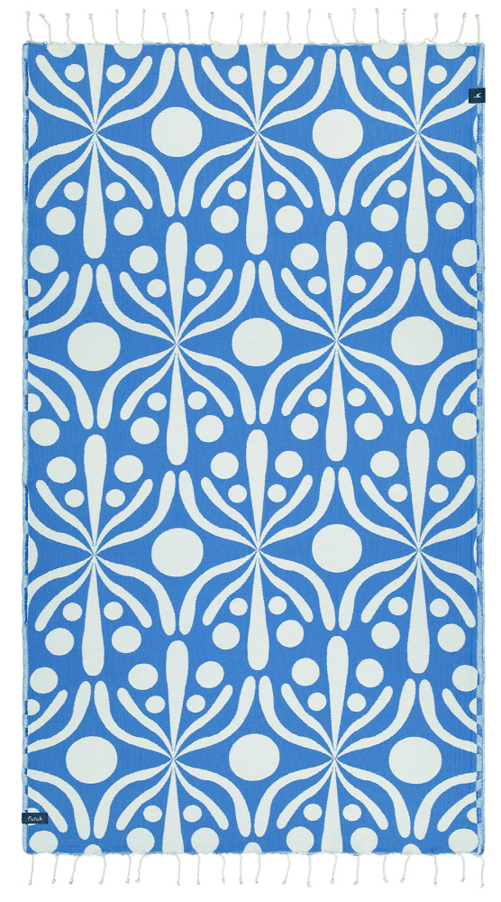 Futah - Flora Azul & Blanco Toalla de Playa (3)