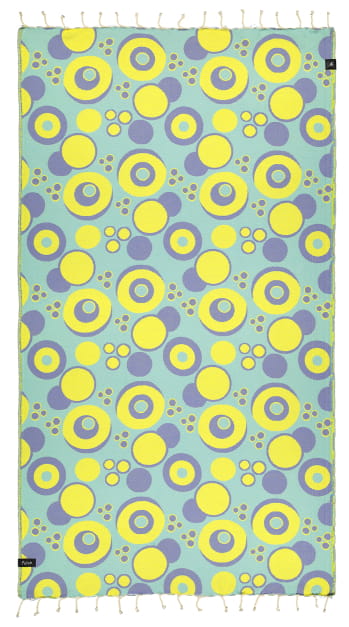 Vortex Yellow & Water Beach Towel