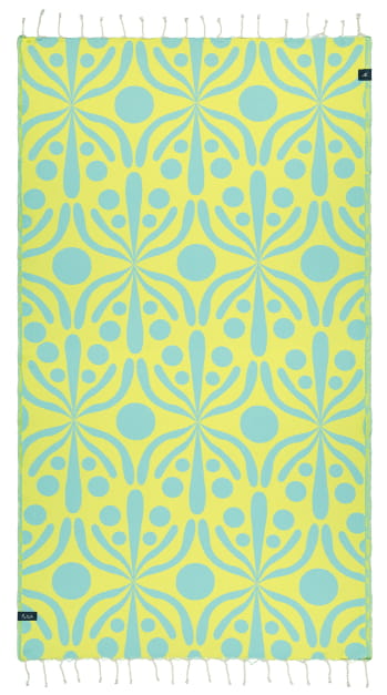 Flora Yellow & Water Beach Towel