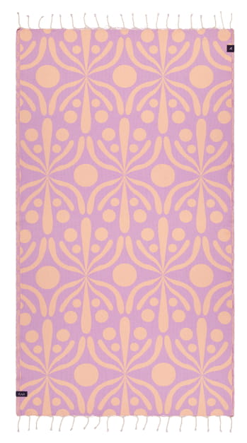Flora Mocha & Violet Beach Towel