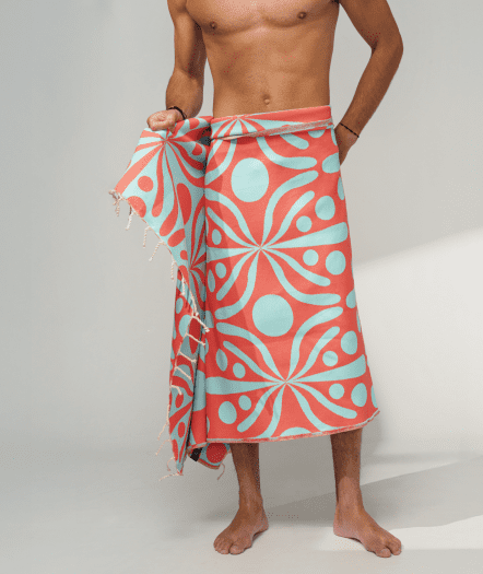 Flora Aquatic & Coral Beach Towel