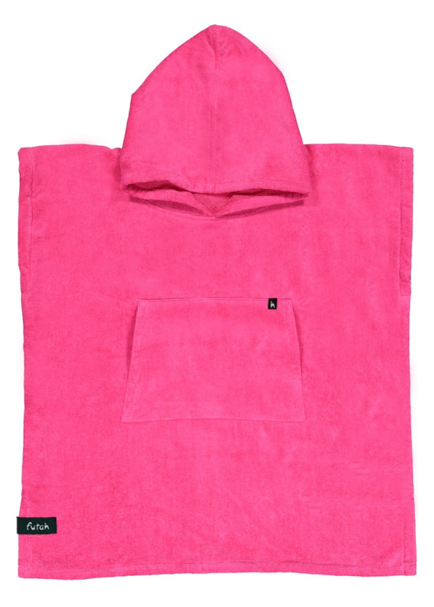 Futah - Ericeira Rosa Neón Poncho de Rizo Niños (1)